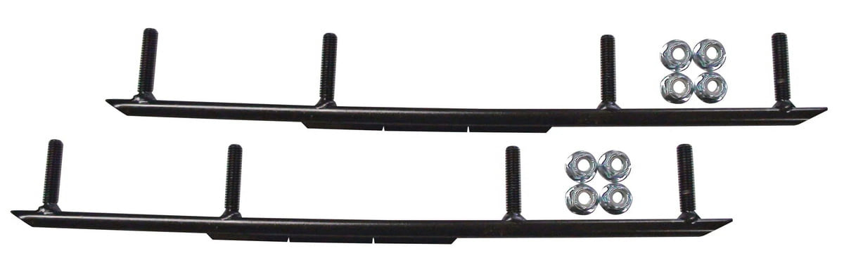 Black Snowmobile Skis with 4" Round Bars Complete Kit P770340