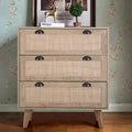 3 Drawer Rattan Storage Cabinet with Pine Wood Legs R379
