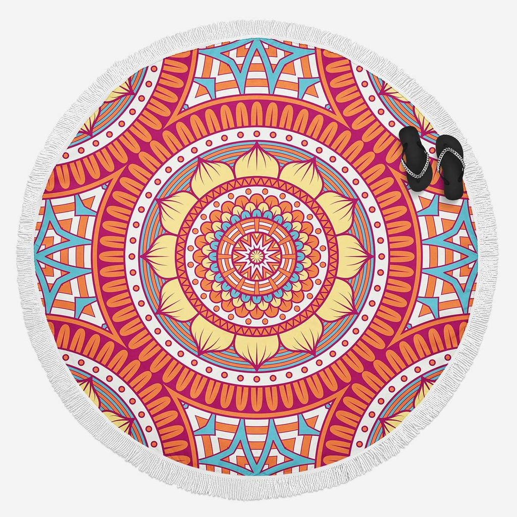 Round Beach Towel with Tassel E295