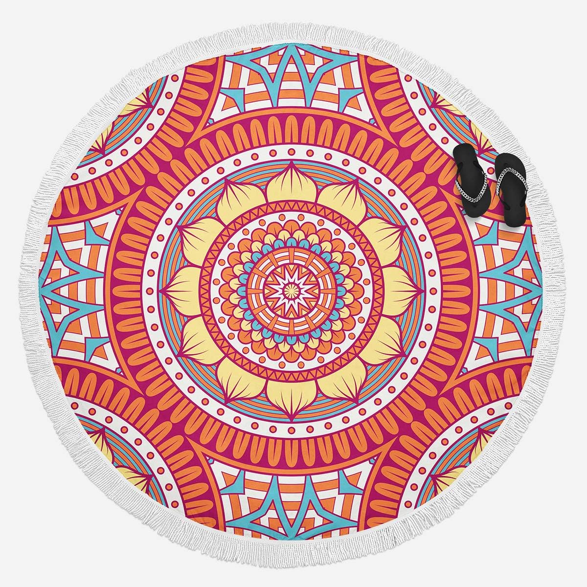 Round Beach Towel with Tassel E295