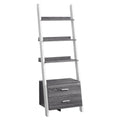 Gray and White Four Shelves Ladder Bookcase U752250