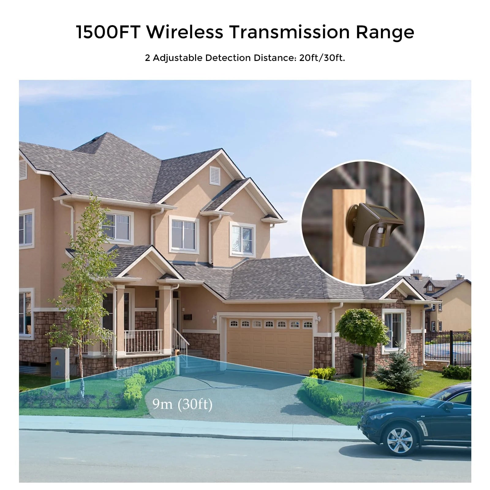 Solar Wireless Driveway Alarm Outdoor K6613