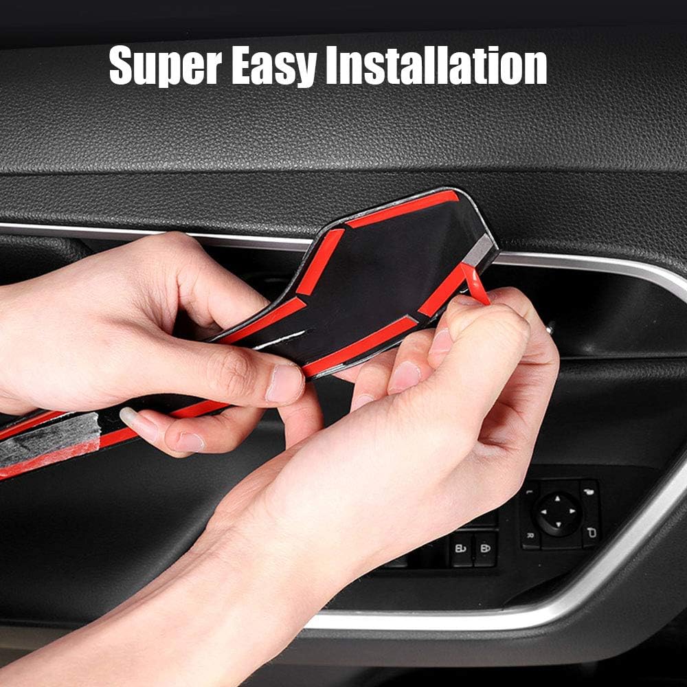 4pcs ABS Carbon Fiber Car Interior Door Panel Stripe Cover Trim for Toyota RAV4 2019 2020 2021 2022 Pack of 2 R164