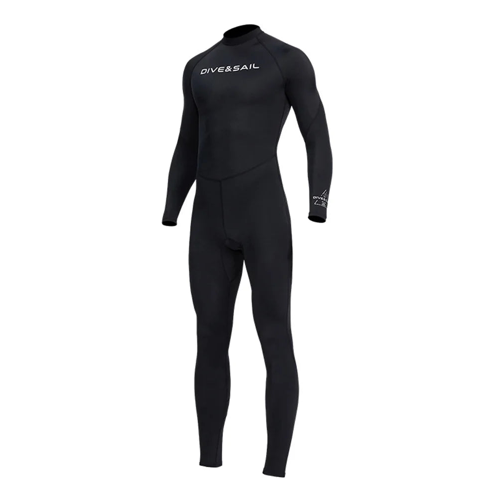 Men One Piece Swimsuit with Back Zipper Quick Dry Long Sleeve Surf Suit Q99736