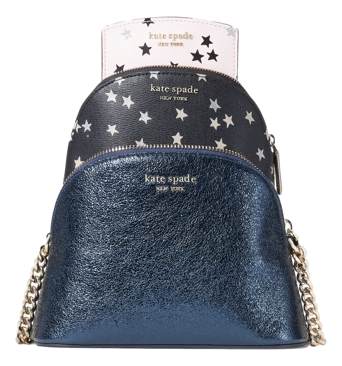 3 Piece Metallic Glitter Crossbody Set A238756