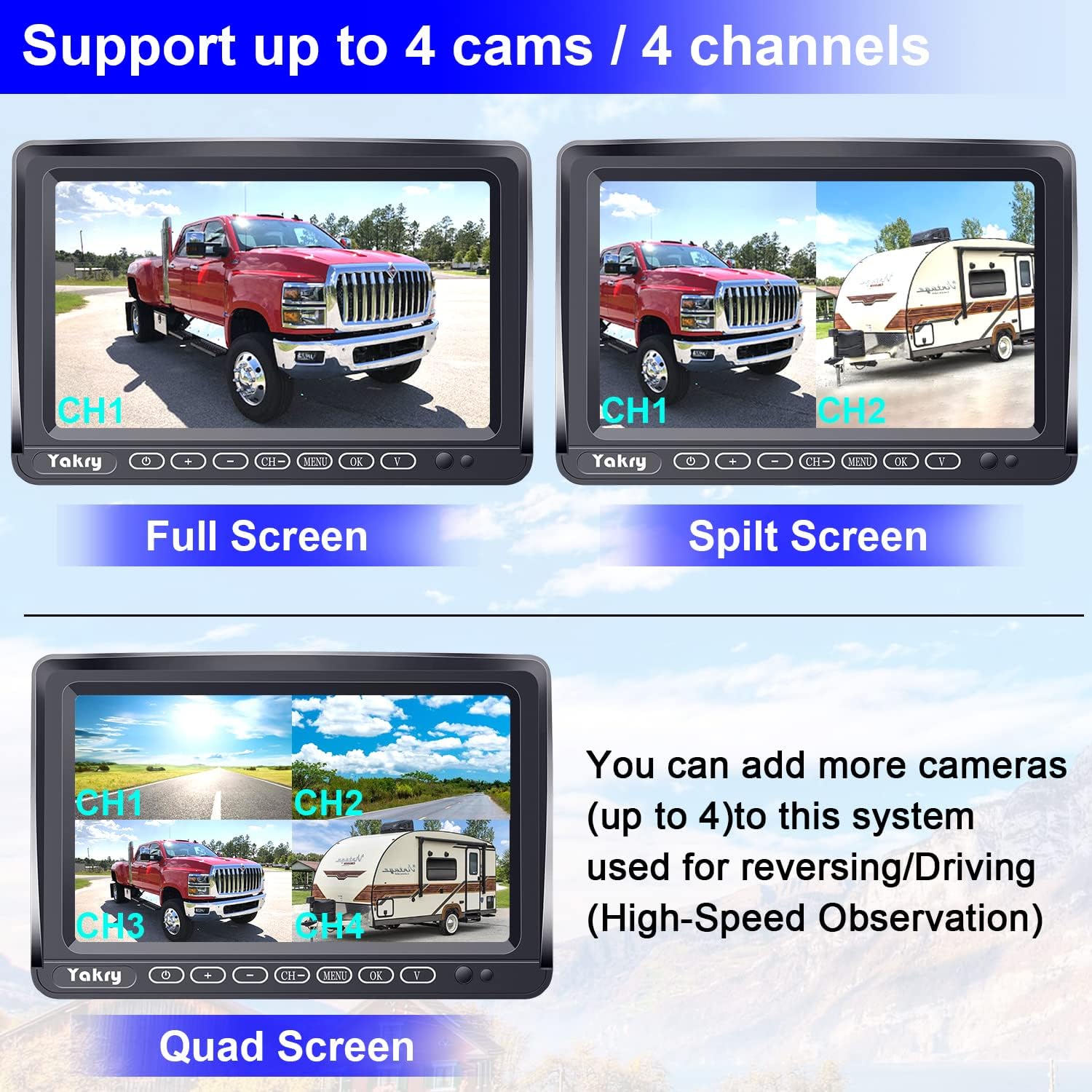 Wireless Backup Camera 7 Inch DVR Monitor Touch Key Z563894