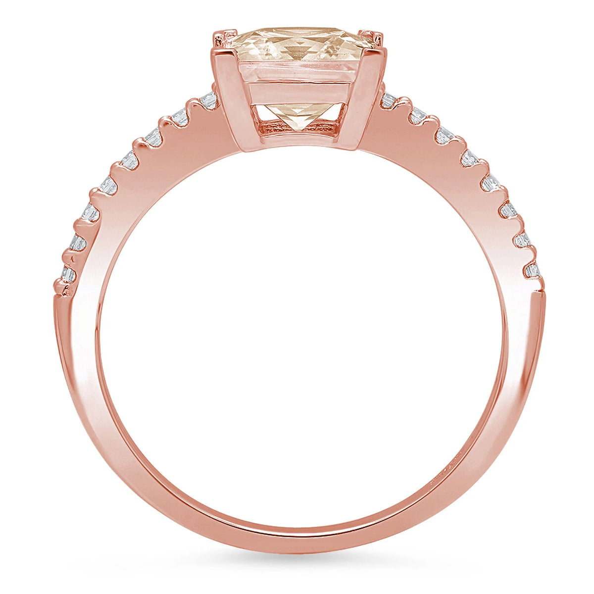 18k Rose Gold Champagne Simulated Diamond Ring E3545
