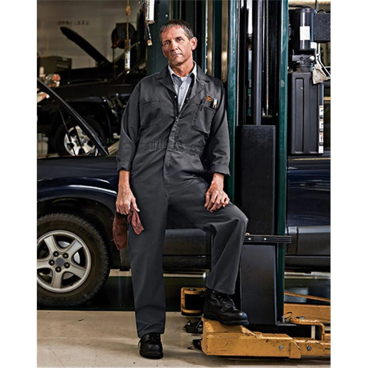 Brown Twill Action Back Coverall Q7689