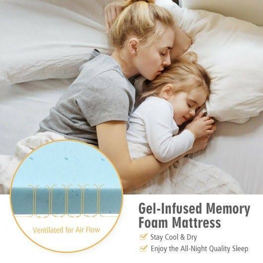 4x22 Gel Injection Memory Foam Ventilated Mattress Topper Full Size S9530