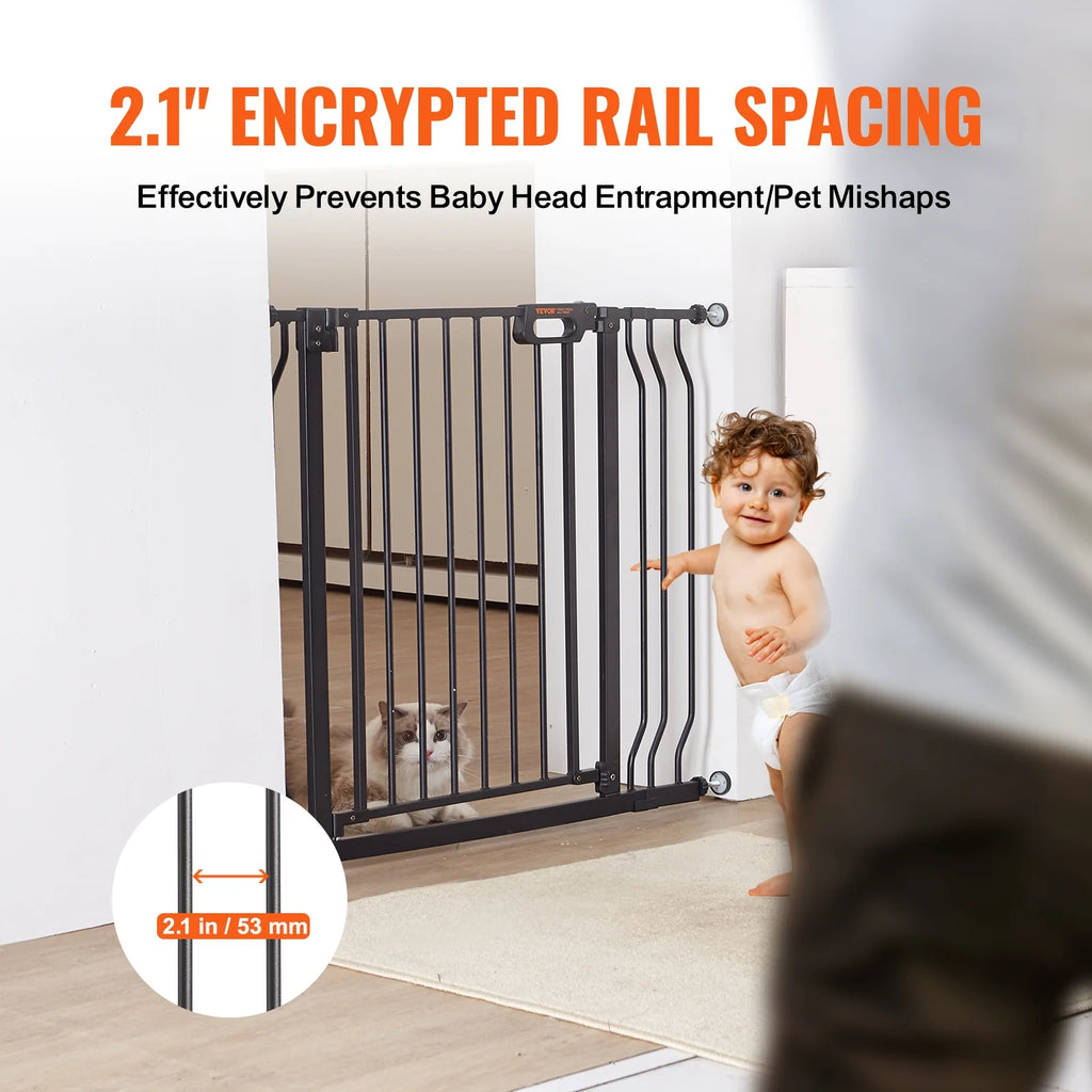 Black Extra Tall Baby Gate with Door M923107
