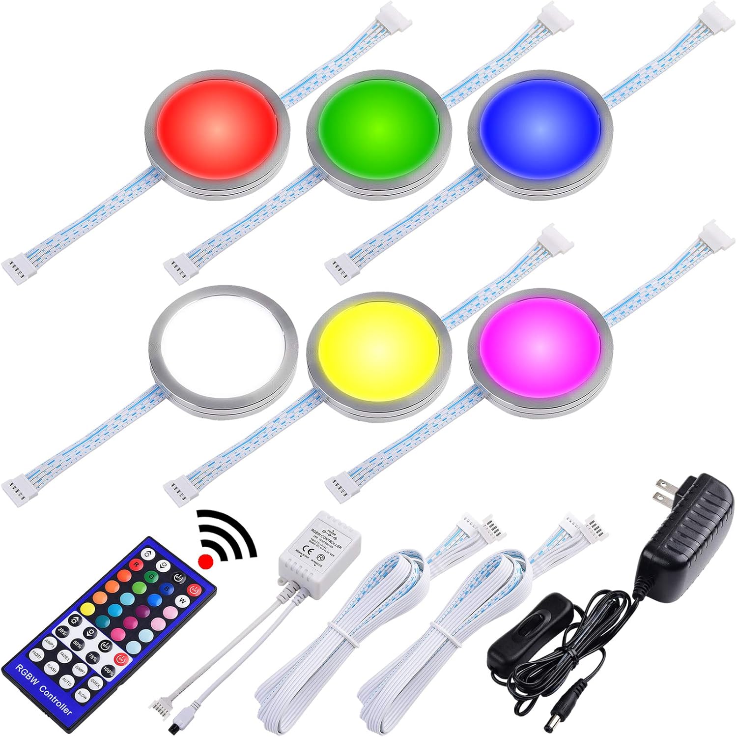 RGBW Under Cabinet LED Lighting Kit, 6 Lights Pack of 2 X52492