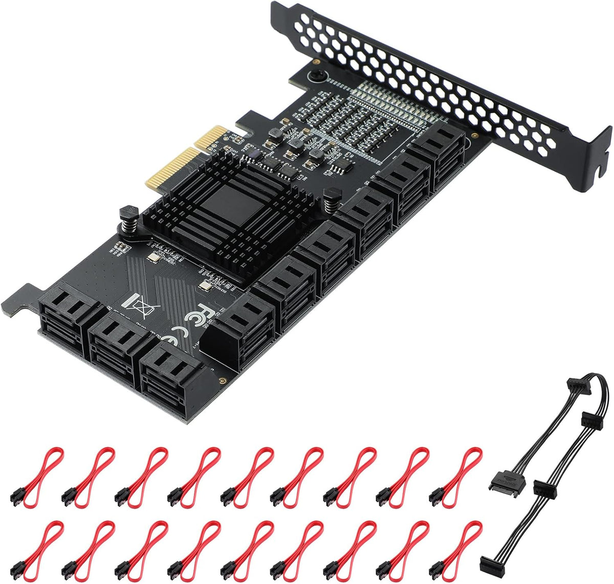 6 Port PCIe SATA 3.0 Card with 6 SATA Cables Z3169