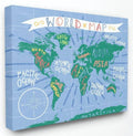 World Map Colorful Nursery Design Canvas Art I180