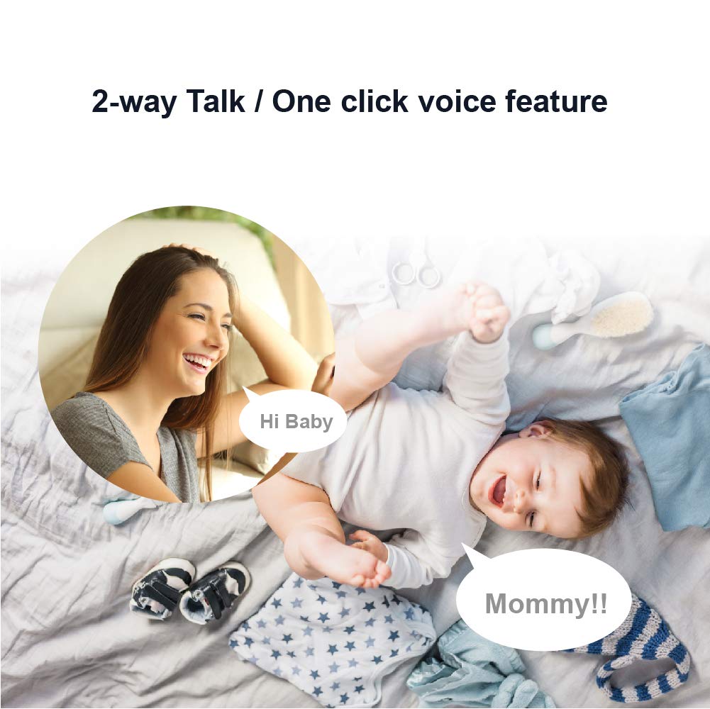 Video Baby Monitor with Camera and Audio, Two-Way Talk, Auto Night Vision, 5 Lullabies, 985ft Range, Pack of 2 Y7894