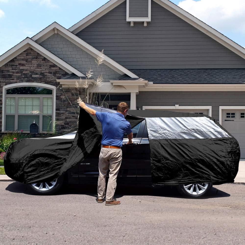 Jet Black Poly 210T Car Cover for Compact SUV 170-187", Pack of 2 C727620