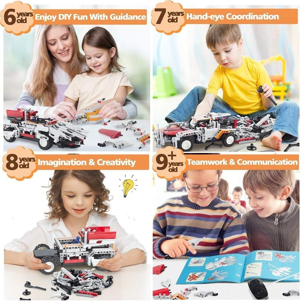STEM Remote Control Building Kits 2-in-1 Racing Car (326pcs) Bundle with 2-in-1 RC Car Kits (443pcs) S95772