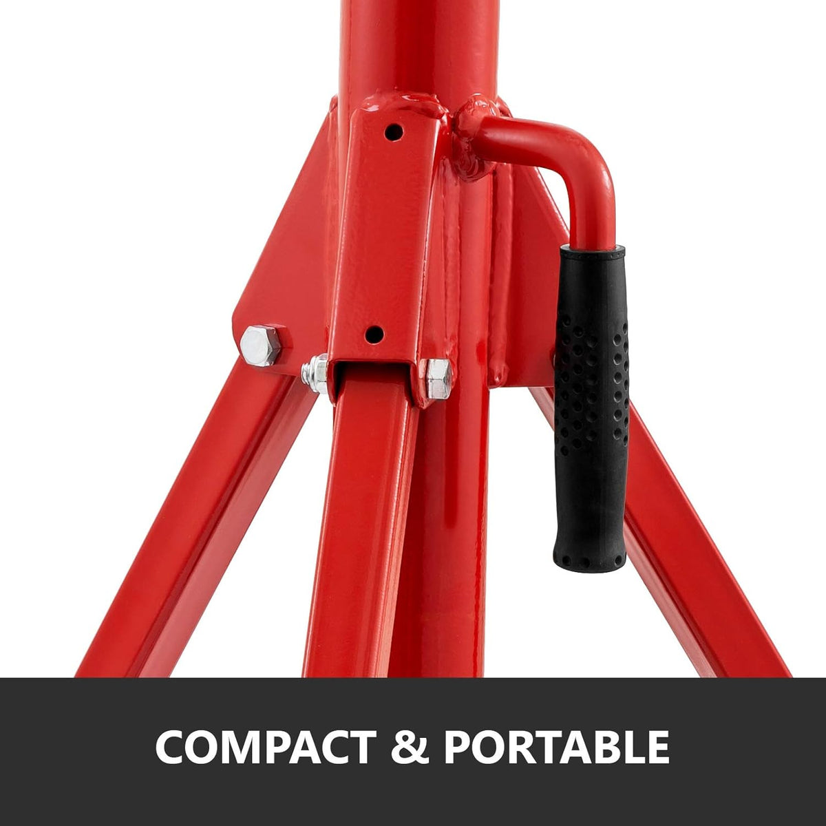 V Head Pipe Stand, Adjustable Height 28"-52", 2500 lb. Load Capacity, Carbon Steel Q62855