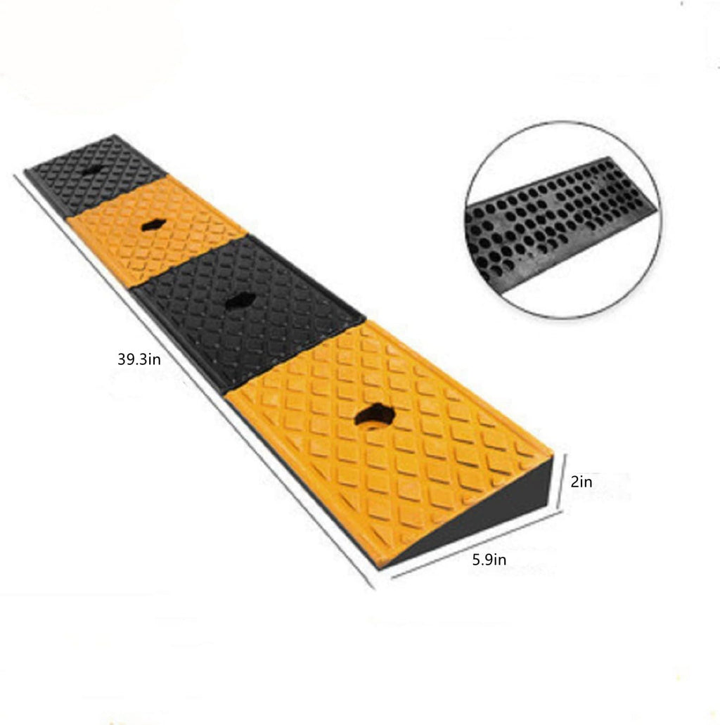 2 Rubber Heavy Duty Driveway Curb Ramp 10 Ton 39.3*5.9*2inch T86402