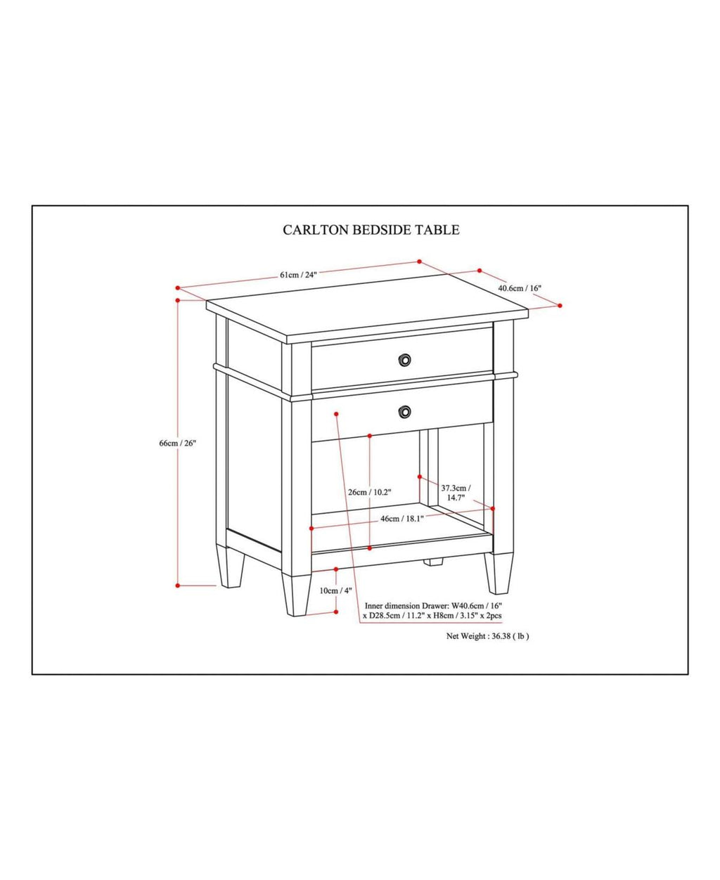 Brown Bedside Table T304679