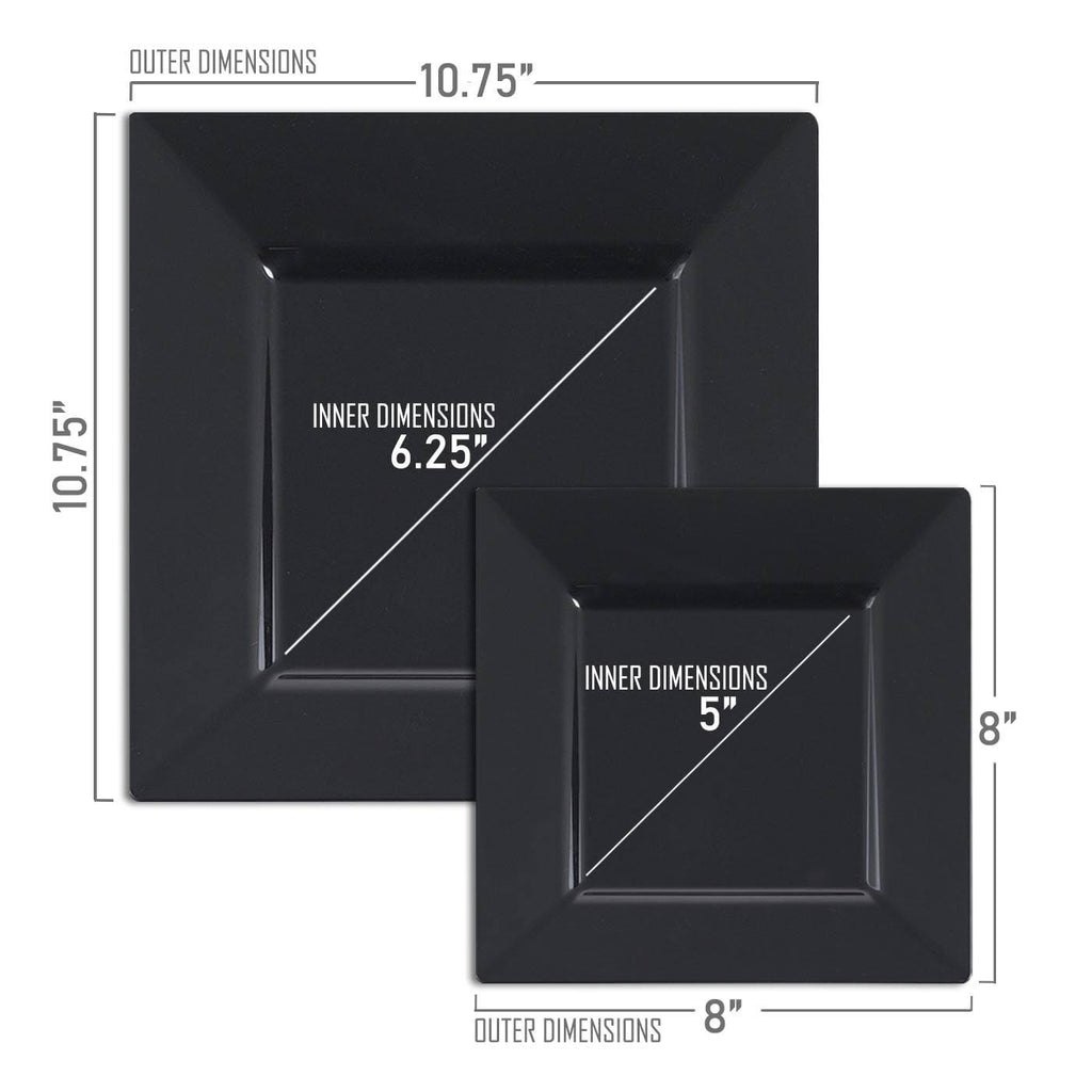 Black Disposable Plastic Cake Plates M814