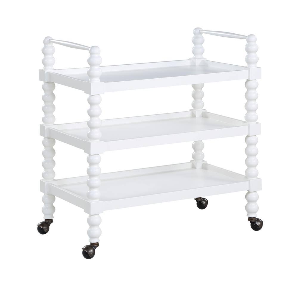 White Wood 3-Shelf Cart M203
