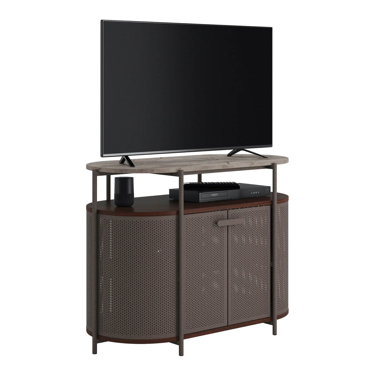Mid-Century Modern TV Stand, Umber Wood Finish V413