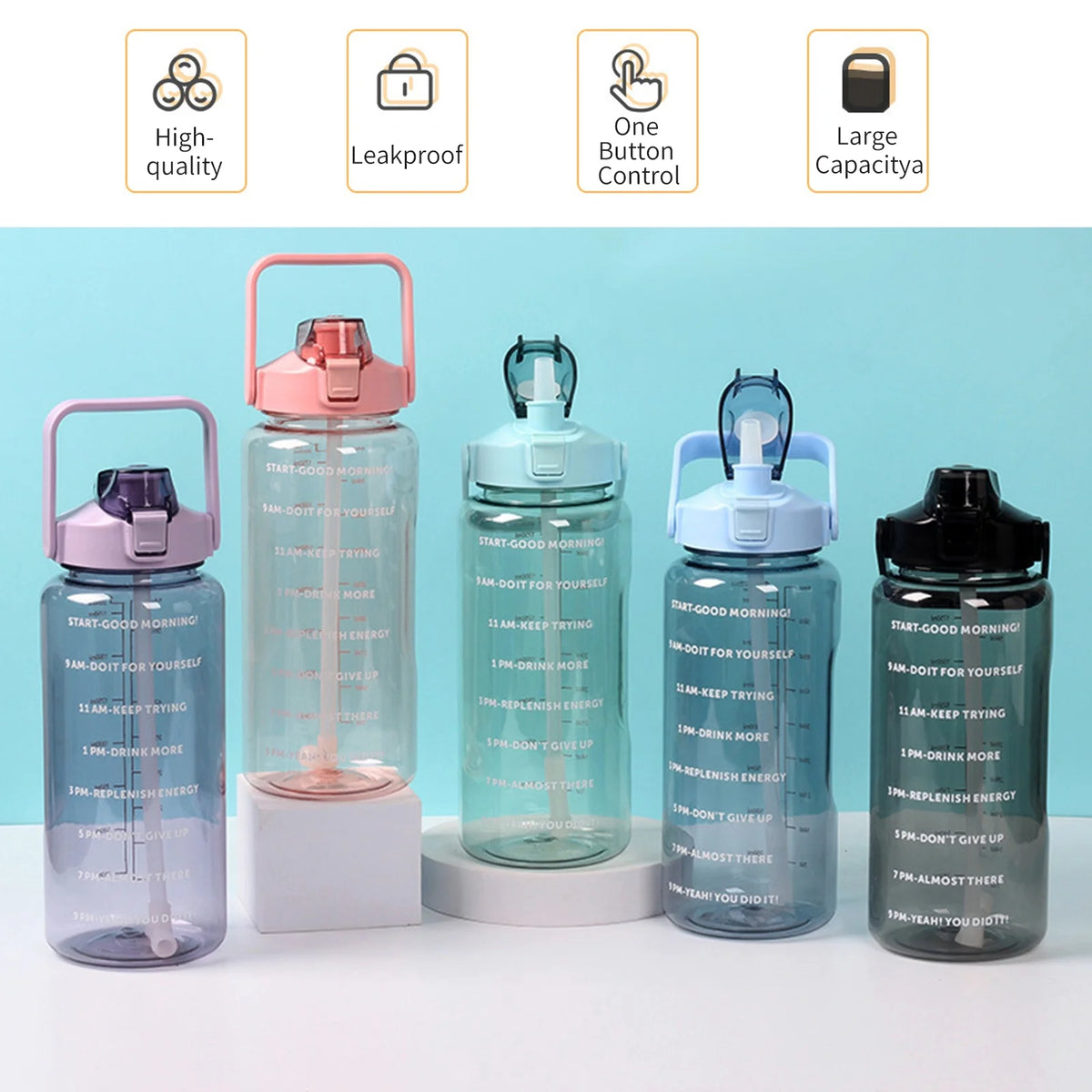 2L Bottle with Handle Reusable Leakproof Jug P73457