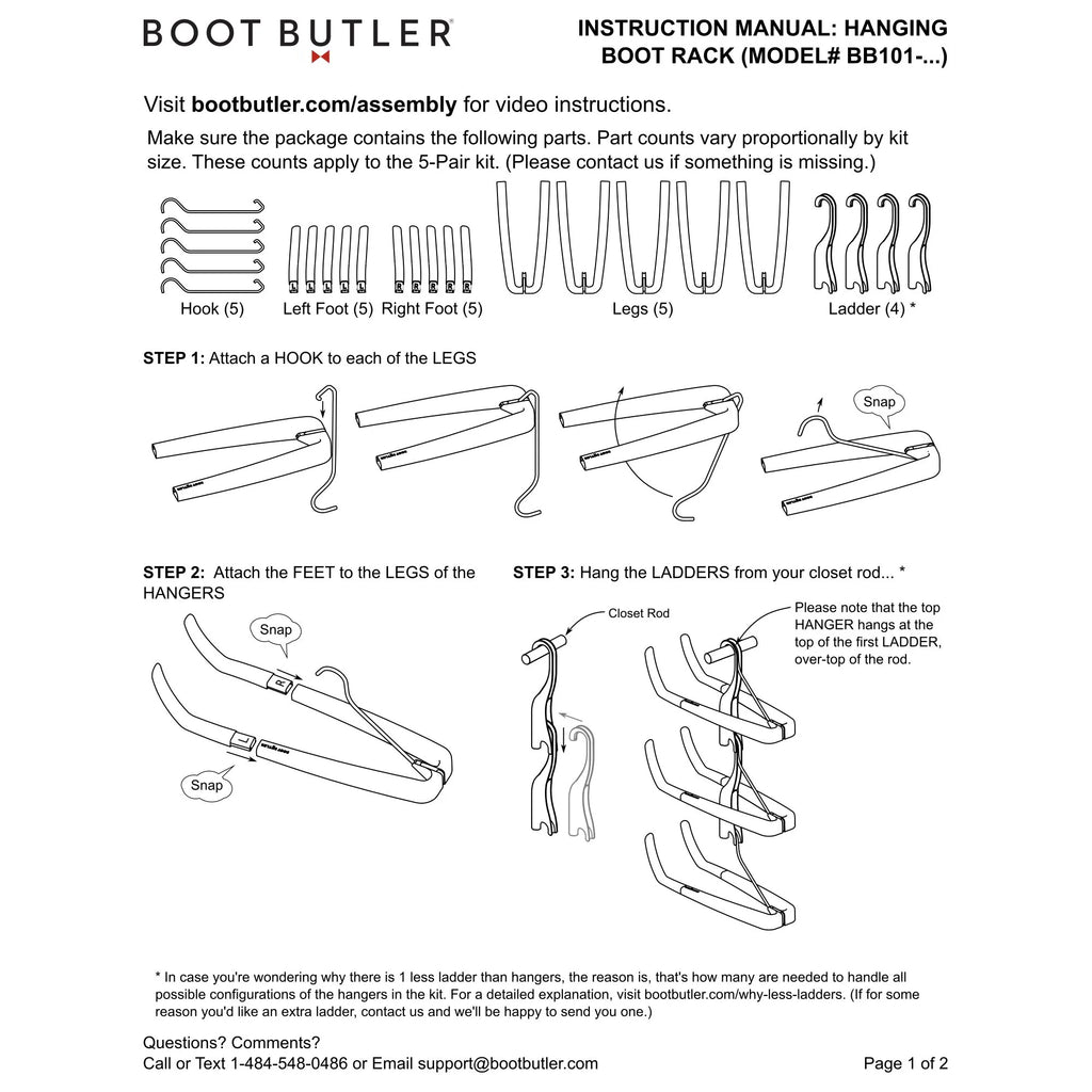 5-Pair Hanging Boot Storage Rack S21554