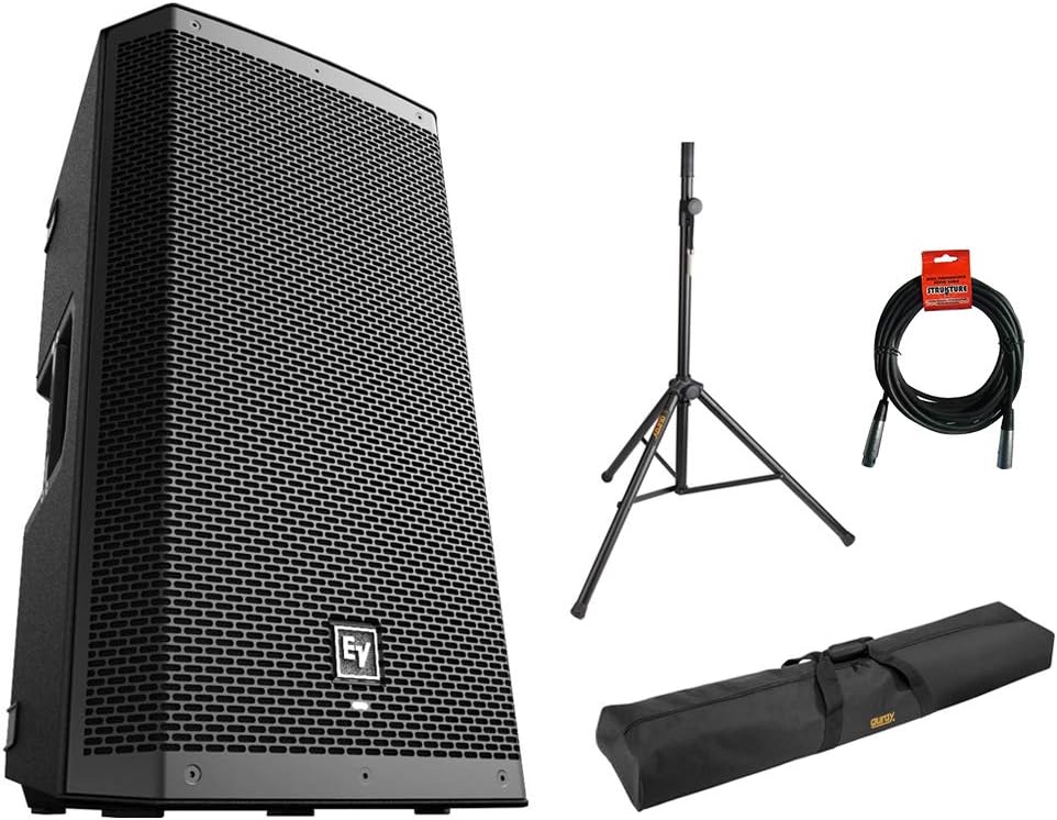 12 2-Way 1000W Bluetooth Powered Loudspeaker with Steel Speaker Stand, Stand Bag and XLR Cable N46190