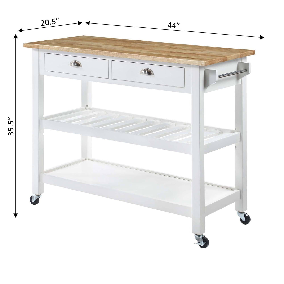 3 Tier Butcher Block Kitchen Cart with Drawers M408193