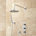Thermostatic Shower System with Rainfall Shower Head and Hand Shower Chrome Z623333