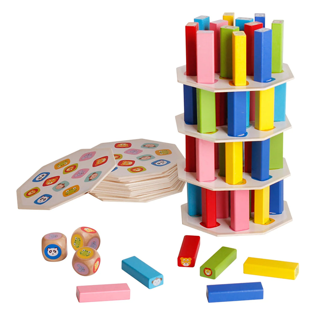 Wooden Building Blocks Stacking Tower Board Game Y8052