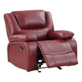 Red Faux Leather Upholstered Glider Recliner C251595