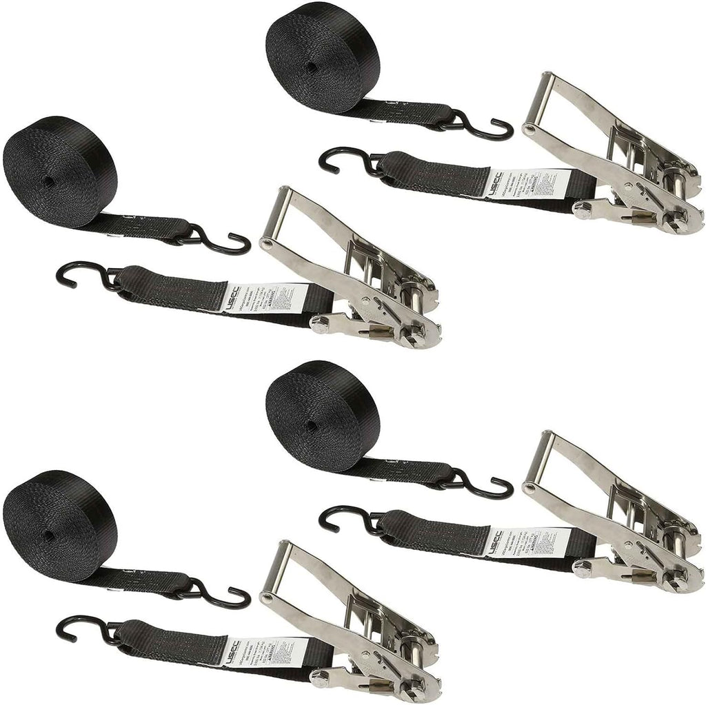 Black 2 Inch Ratchet Straps 4 Pack R63448