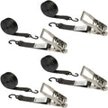 Black 2 Inch Ratchet Straps 4 Pack R63448