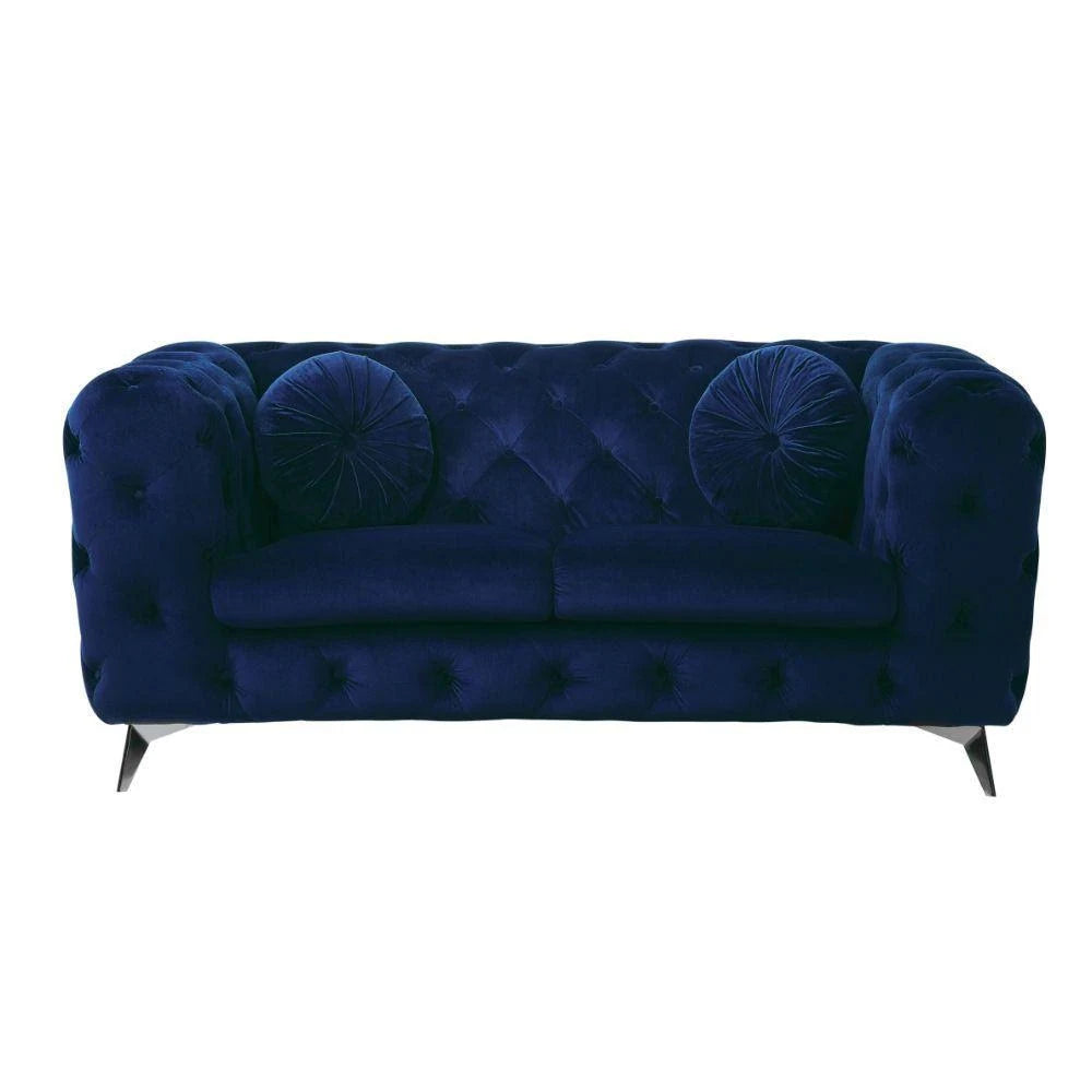 Blue Fabric Loveseat with Sleeper S683
