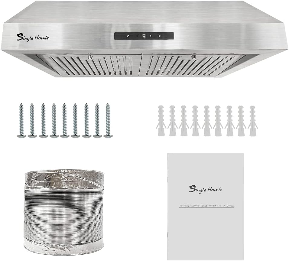 30 Inch Under Cabinet Range Hood, 525 CFM Stainless Steel Vent Hoods L29918