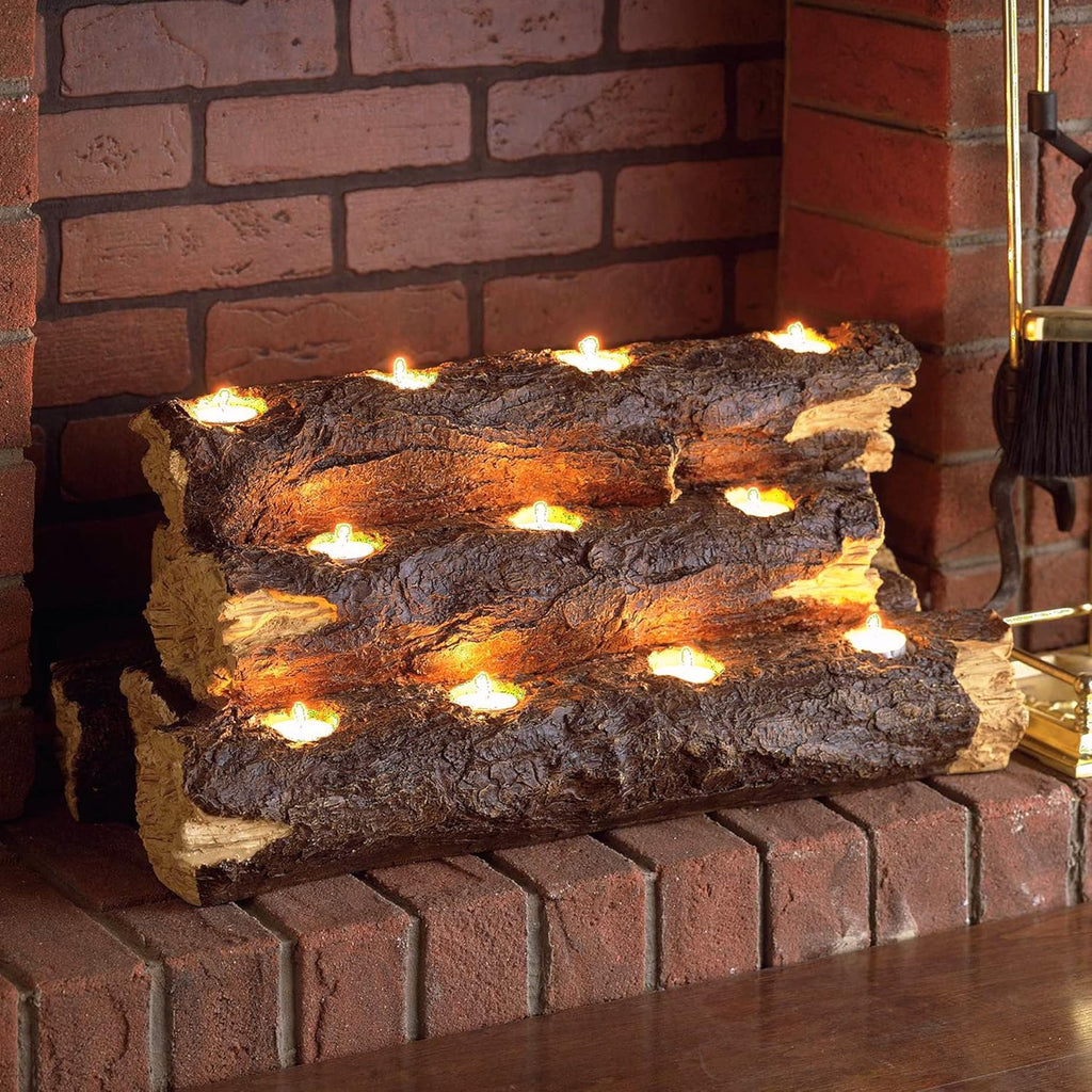 Rustic Wood Candle Holder I29896