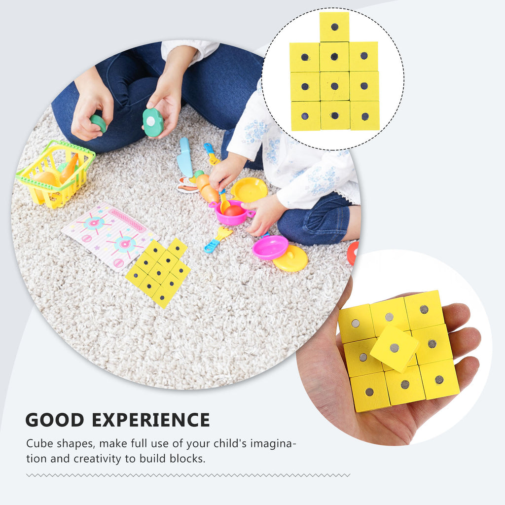 20 Pcs Magnetic Wooden Cube Blocks I894