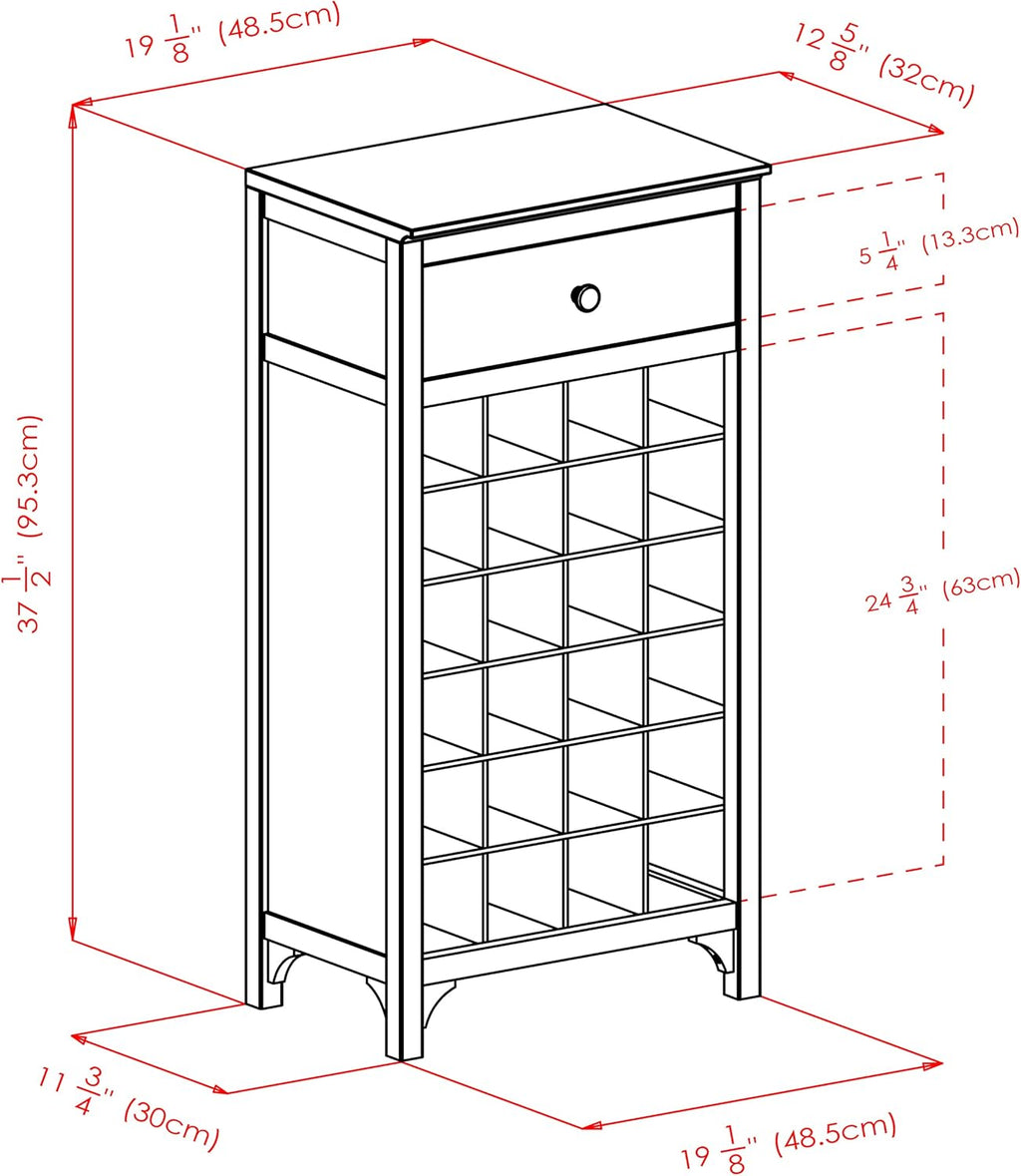 Modular 24 Bottle Wine Cabinet with Drawer B152