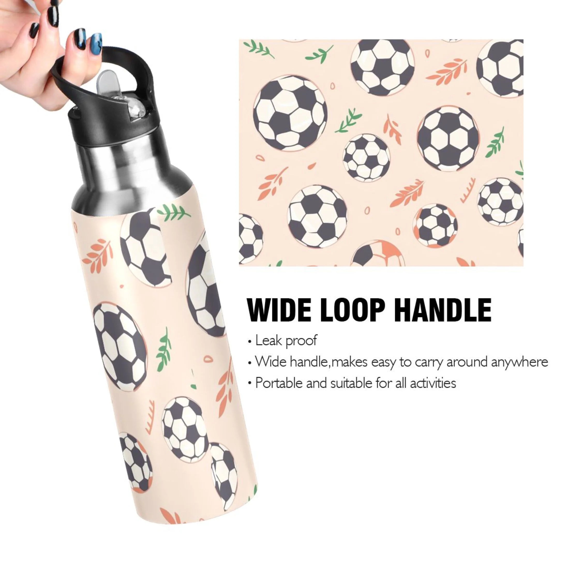 Insulated Stainless Steel Water Bottle with Straw Lid 20 oz D840568