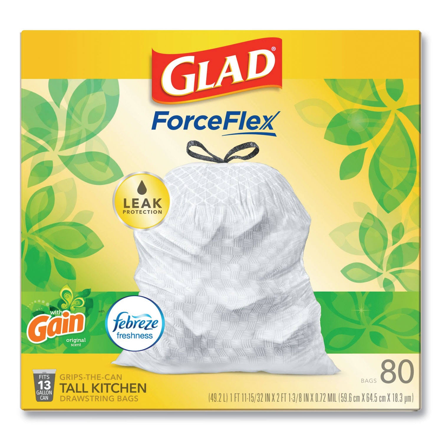 Tall Kitchen Drawstring Bags, 13 gal, 0.95 mil, White, 240/Case P971