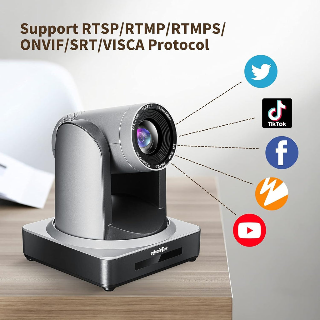 White PTZ IP Camera with Simultaneous HDMI and 3G-SDI Outputs S649