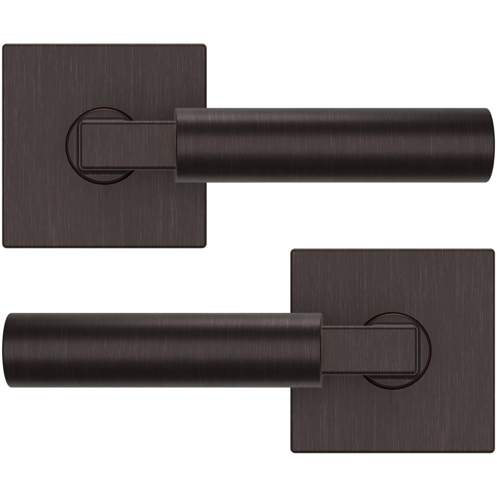 Satin Nickel Passage Door Lever Set with Square Rose A3094