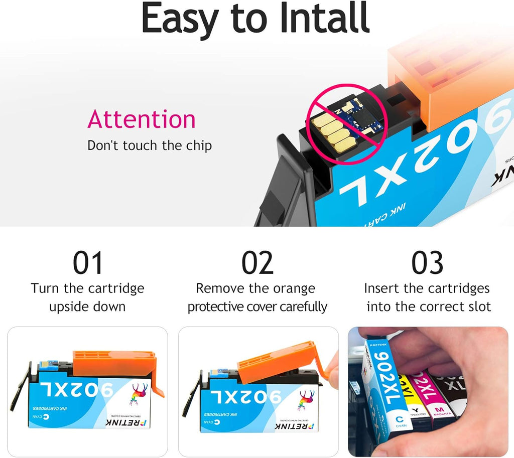902xl Ink Cartridges for HP Officejet Pro Printers 5Pack E915