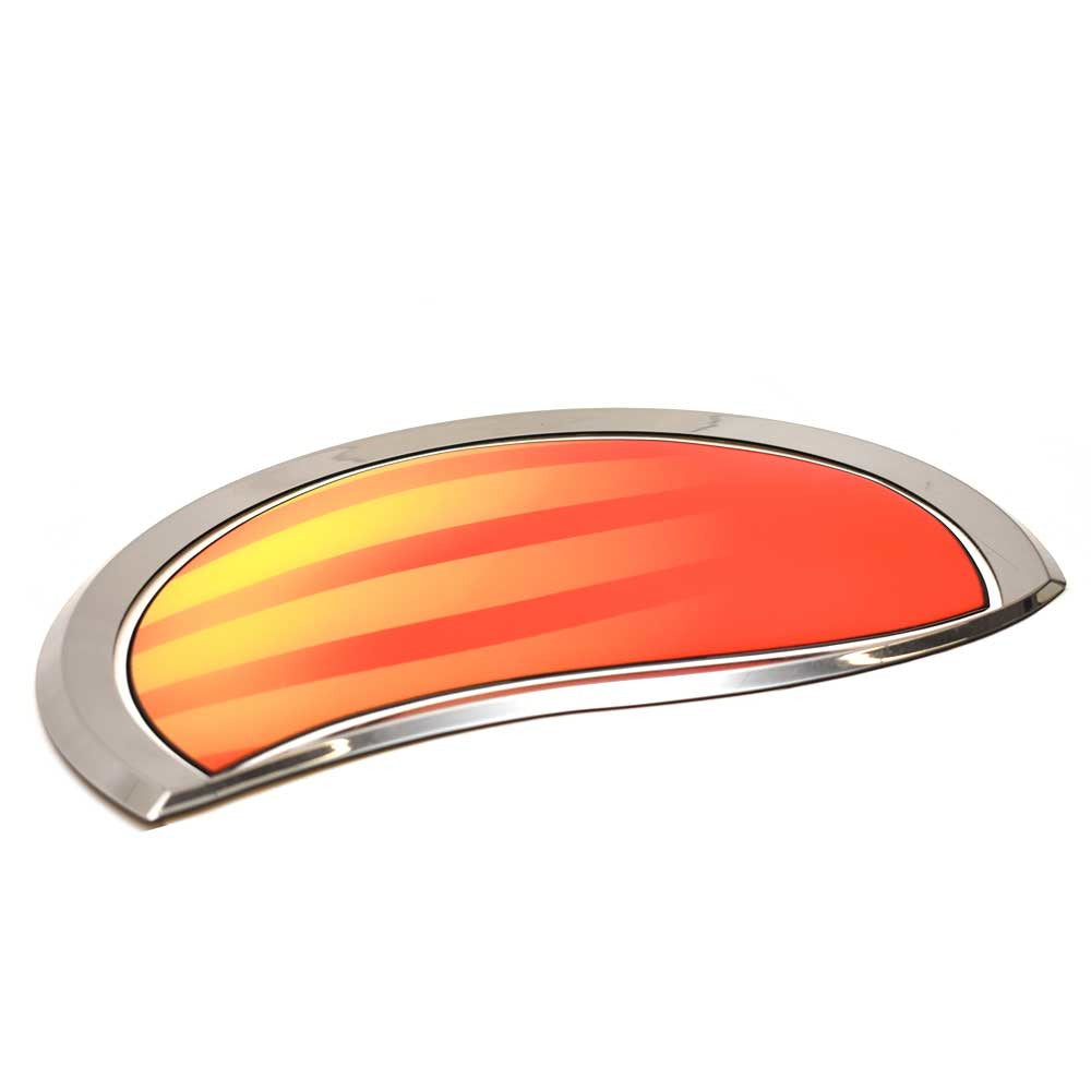 Orange Silver Pontoon Boat Raised Decal Emblem (2PC) B277553