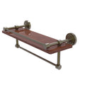 Antique Ironwood Shelf with Gallery Rail and Towel Bar K918864