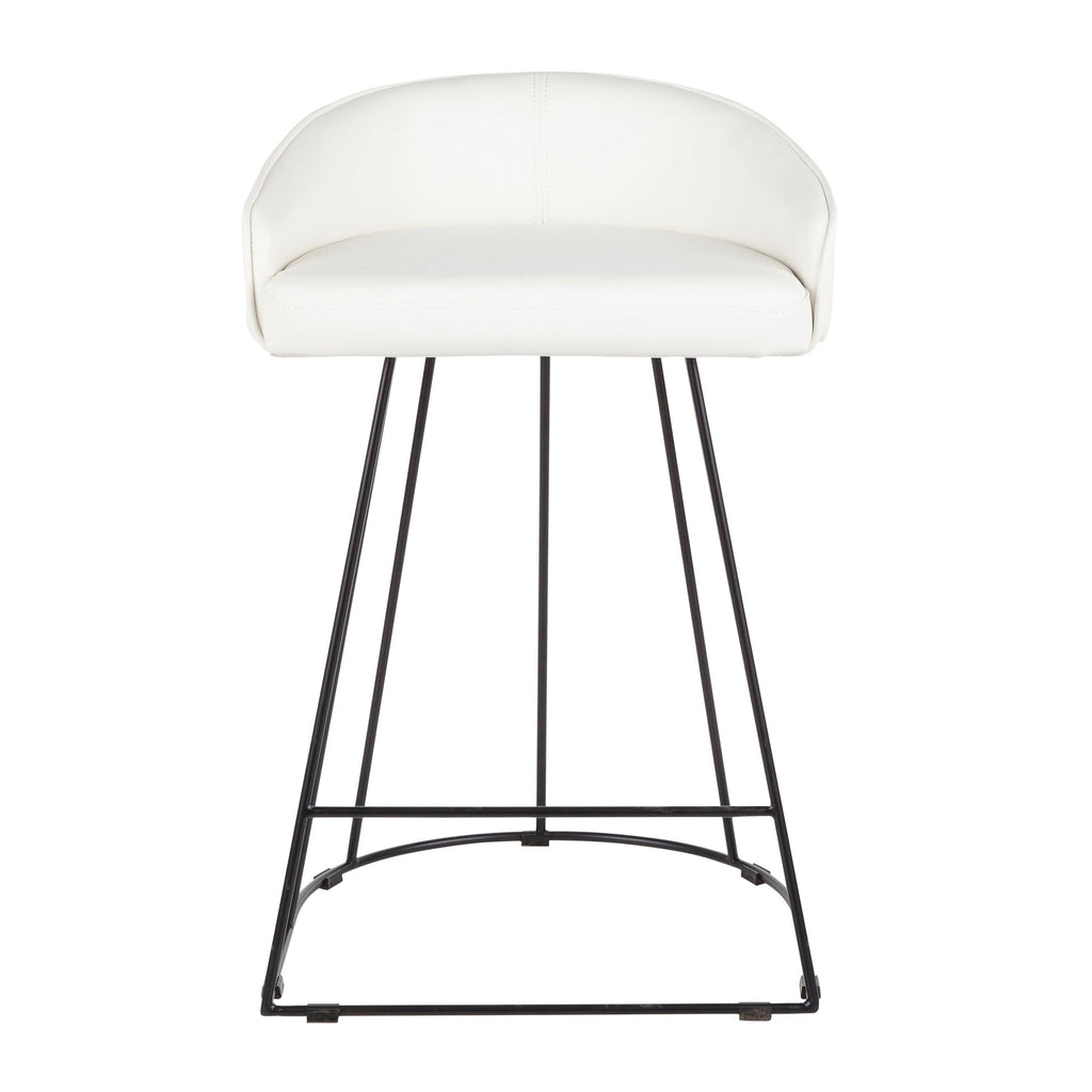 Set of 2 Contemporary Counter Stool Black/White B963