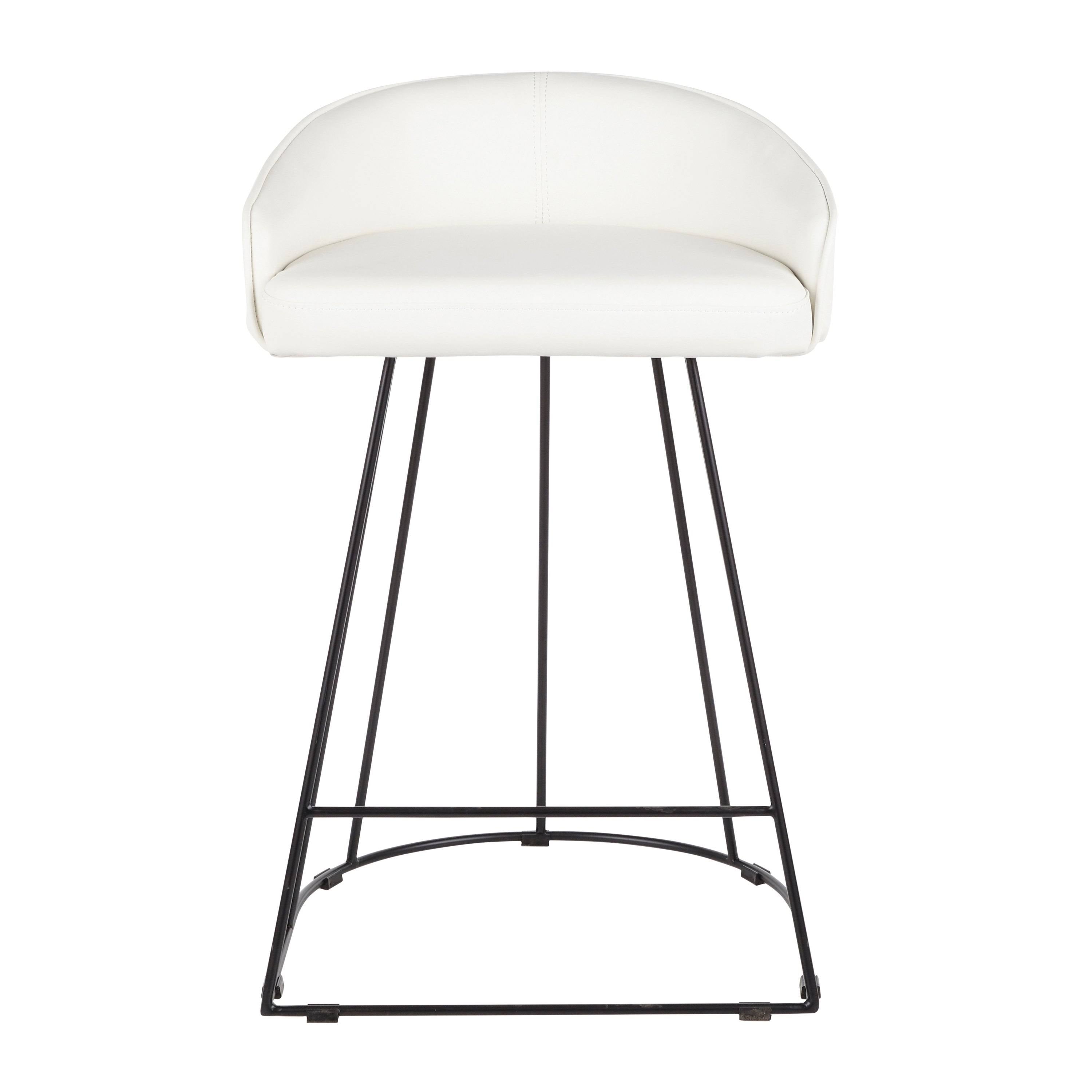Set of 2 Contemporary Counter Stool Black/White B963