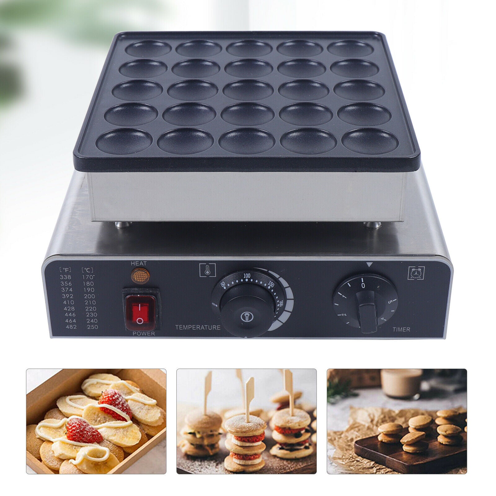 25 Holes Electric Dutch Pancake Maker Nonstick Waffle Maker 800W H323